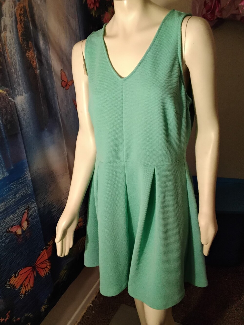 Attention Women's size XL 16 18  V-Neck Sleeveless a-line skater dress NEW